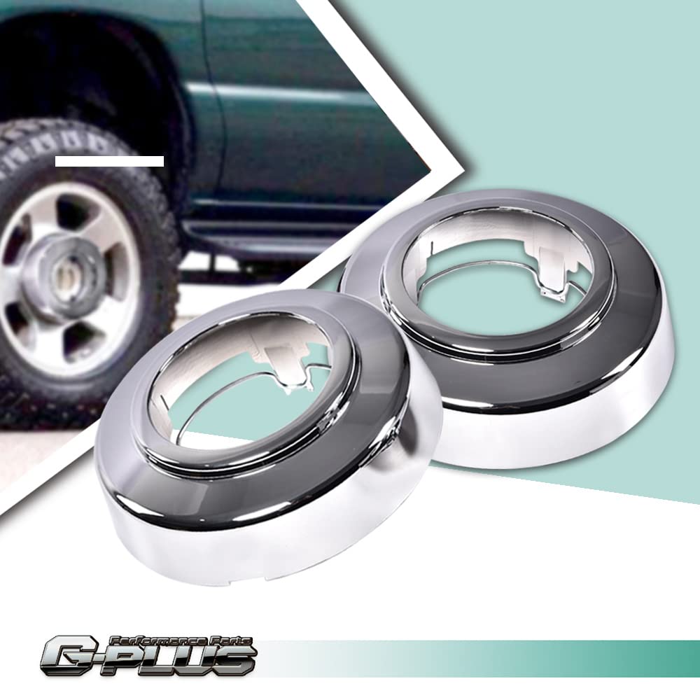G-PLUS Front Wheel Center Cap Compatible with 94-08 4WD Van E150 E250 E350 F250 F350,Replacement Hub Cap Silver (2Pcs)