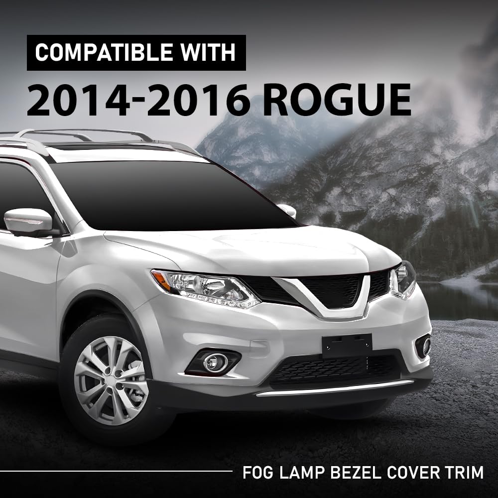 G-PLUS Fog Light Bezel Covers Trim Left + Right Driver Passenger Compatible with Nissan Rogue 2014-2016