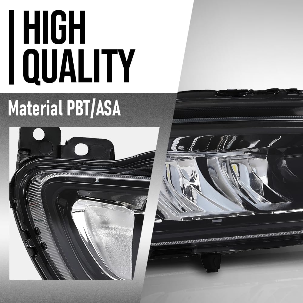 G-PLUS LED Fog Light Front Bumper Lamp Right Side Compatible with Volvo XC90 XC60 S90 V90 2016-2024 31395866 Black