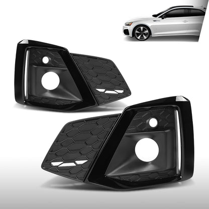G-PLUS Front Bumper Fog Light Cover Compatible with Audi S5 Sportback / S5 / A5 Sportback / A5 2020 2021 2022 2023 8W6807681T3Q7, 8W6807682T3Q7 Black