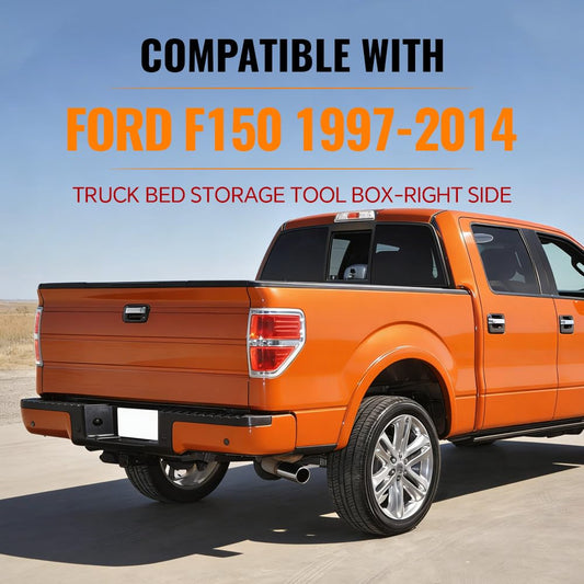 G-PLUS Truck Bed Storage Box Tooling Box Case Right Passenger Side Compatible with Ford F150 1997 1998 1999 2000 2001 2002 2003 2004 2005 2006 2007 2008 2009 2010 2011 2012 2013 2014 Black