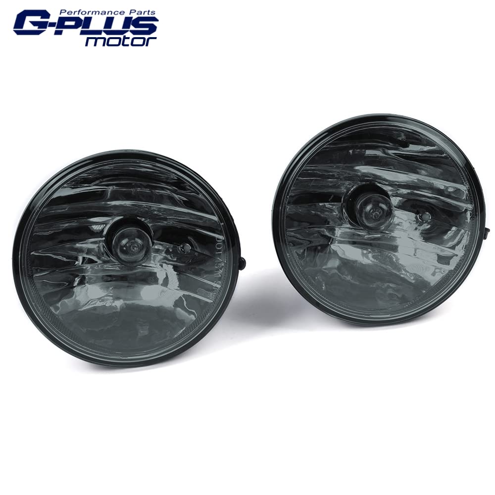 G-PLUS Fog Light Lamps Compatible With 2015-2019 Chevy Colorado Smoke Lens w/Chrome Trim Bezel Cover+Switch Replacement One Pair