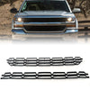 G-PLUS Bumper Grille Cover Insert Black Compatible with Chevy Silverado 1500 2016-2018 Snap On