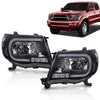G-PLUS LED DRL Tube Halo Projector Headlights w/o Bulbs Compatible with 2005-2011 Toyota Tacoma Clear Lens Black Housing Clear Reflector Driver & Passenger SideBumper Headlamps,faros delanteros