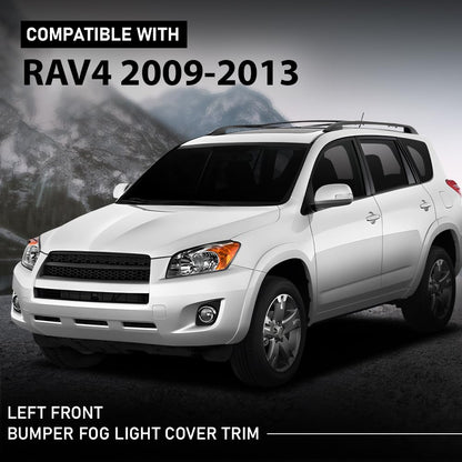 G-PLUS Left Front Bumper Fog Light Cover Trim Compatible with Toyota RAV4 2009-2013 521280R040, 521280R010