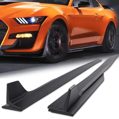 G-PLUS Side Skirt Extension Compatible with Ford Mustang 2015-2023 W/Winglet GT500 Style Matte Black Side Skirt Extension Rocker Panel Driver Passenger Side Black