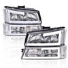 G-PLUS LED Headlights Compatible with Chevy Avalanche Silverado 1500 2500 HD 3500 2003-2006/Fit Chevy Silverado 1500 2500 3500 Classic 2007 Headlamp(Clear Lens Chrome Housing Clear Reflector)