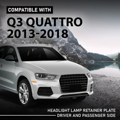 G-PLUS Pair Headlight Lamp Retainer Plates, Compatible with Audi Q3 Quattro 2013-2018, Left Driver & Right Passenger Side, 8U0941453, 8U0941454