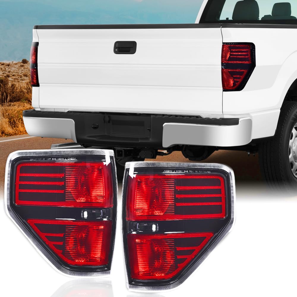 G-PLUS Tail Lights Rear Lamp,Fit Ford F150 2/4 Door 2009-2014,Not Fit Flareside Models,Not Fit Ogriginal Model w/LED Tail Lamp Brake Lamps Luces Traseras, Faros Traseros Left & RightAssembly