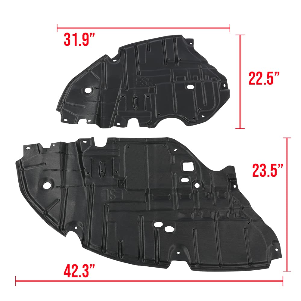 G-PLUS Left & Right Side Engine Splash Shield Compatible with 2013-2015 Lexus ES350 ES300h Set of 2 5144133160, 5144233160