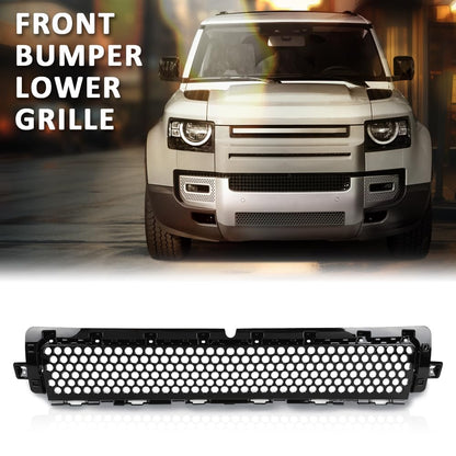 G-PLUS Front Bumper Lower Grille Compatible with Land Rover Defender 90 110 130 2020-2024 Glossy Black Grill LR133561, LR129440, L8B217H750BA