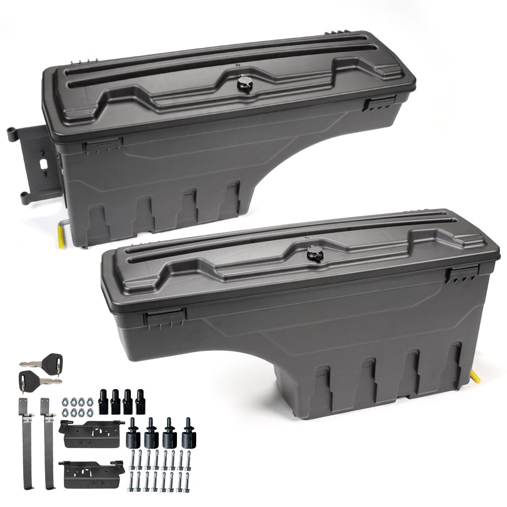 G-PLUS Lockable Truck Bed Storage Toolbox Driver and Passenger Side Compatible with Dodge Ram 1500 2500 3500 2002-2018