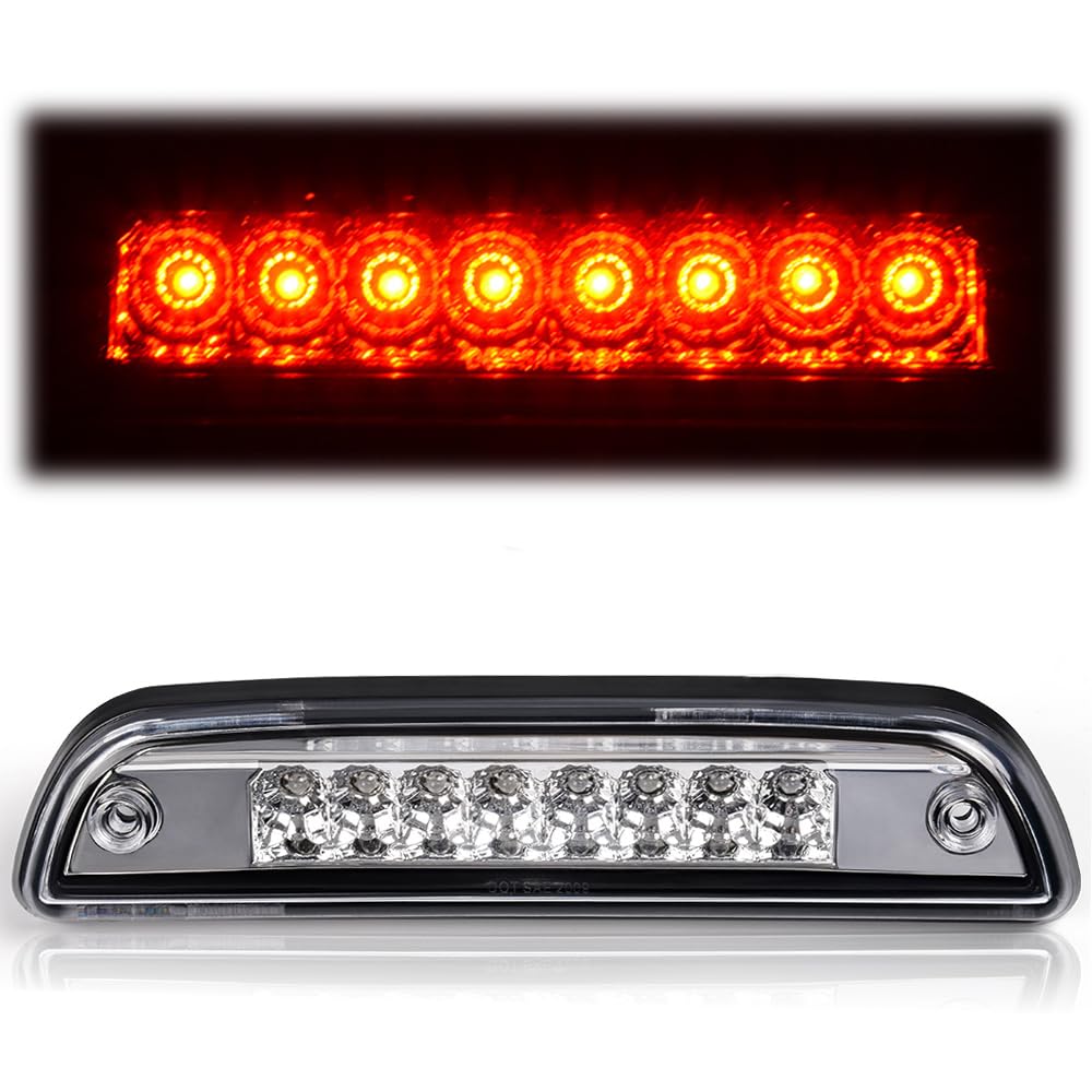 G-PLUS LED Third 3rd Brake Light High Mount Stop Light Fit For Toyota Tacoma 1995-2015, Rear Cab Center Mount Tail Light Clear Lens Chrome Housing 81570-04030