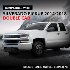 G-PLUS Rocker Panel Cab Corner Kit 4PCS for Chevy Silverado GMC Sierra 2014-2018 Front View