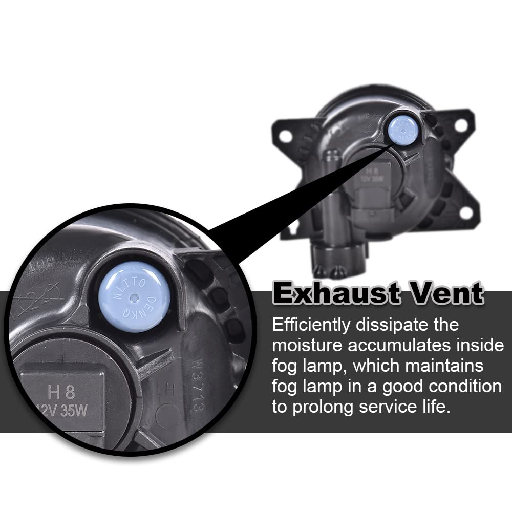 G-PLUS Front Fog Lights Lamps Compatible with Honda 2018-2020 Fog Lights Assembly Set L/R Side Assembly Driver & Passenger Side Fog Lamps Set Black Left Right
