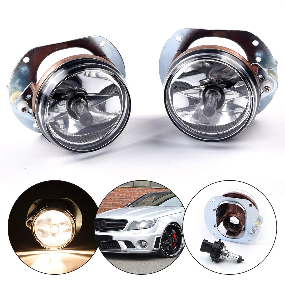 G-PLUS Front Fog Lights Compatible With 2006-2014 Mercedes Benz W204 C260 C300 AMG C-Class Sedan Sport Front Bumper Fog Light Clear Lens