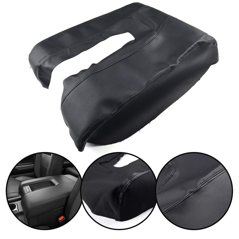 G-PLUS Console Armrest Leather Synthetic Cover Compatible with Toyota Tundra 2014 2015 2016 2017 2018 2019 Black
