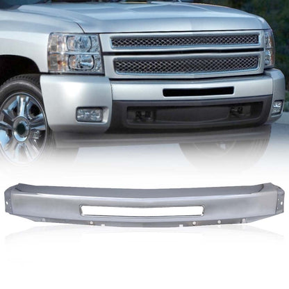 G-PLUS Front Bumper Cover Impact Face Bar Compatible with Chevy Silverado 1500 2007-2013, Fit Chevy Silverado 2500 3500 Pickup 2007-2010 w/Air Intake Hole, GM1002831, Silver