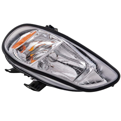 G-PLUS Headlights Assembly, Compatible with 2005-2012 Freightliner M2 Models Left Bumper Headlamps, Clear Lens Chrome Housing Amber Reflector
