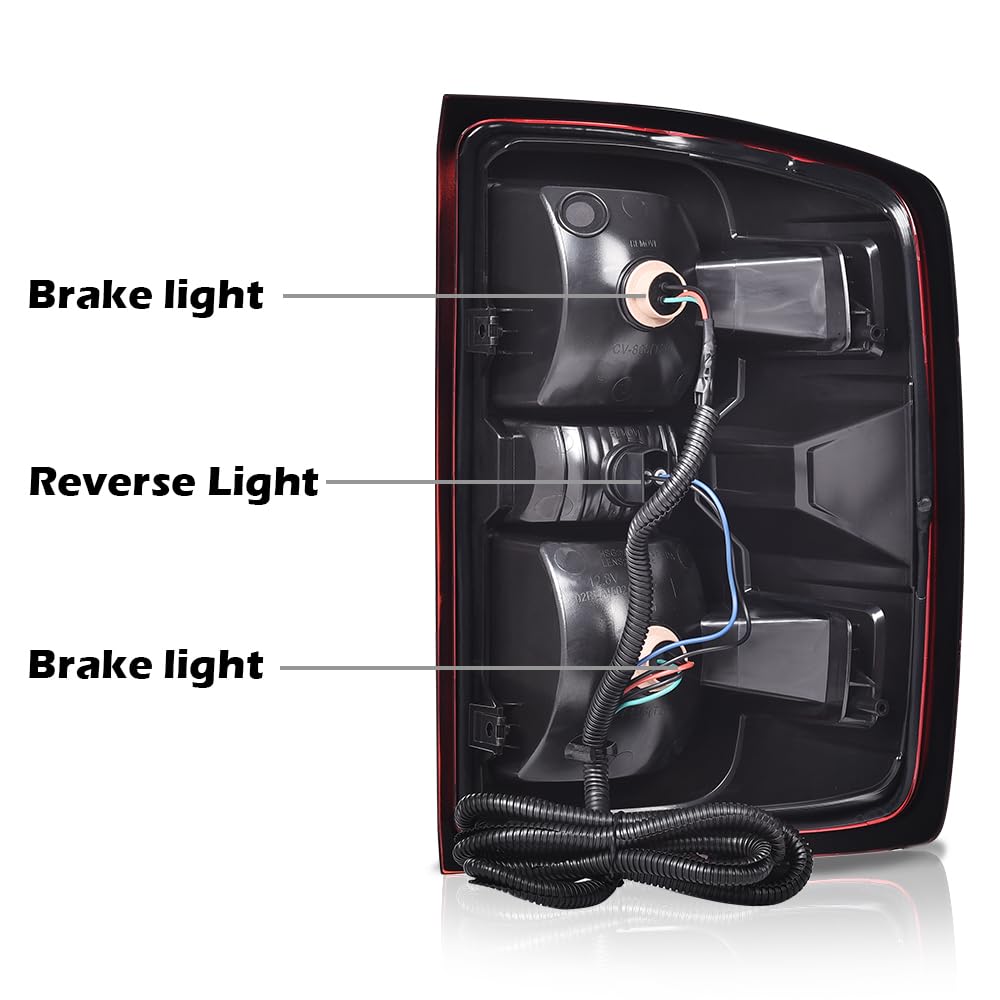 G-PLUS Tail Lights Assembly w/Wiring Harness Fit Chevy Silverado 2500 HD 3500 HD/GMC Sierra 3500 HD 2016 2017 2018 2019 Left & Right Rear Brake Lamps, 23295939 23295938, Red Lens