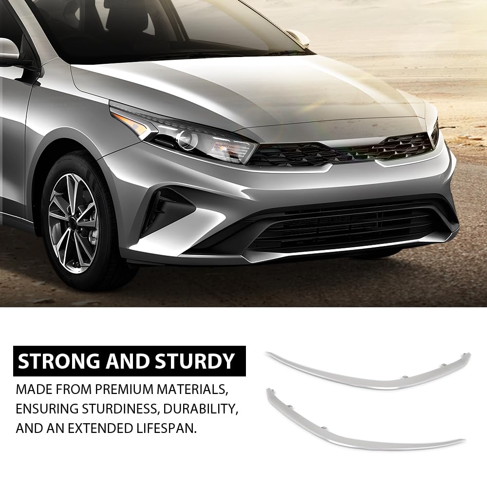 G-PLUS Pair Front Bumper Grille Molding Trim, Compatible with Kia Forte LX LXS GT L EX 2022-2024, 863A7-M7510, LH Driver & RH Passenger 2PCS, 863A8-M7510, 863A7M7510, 863A8M7510