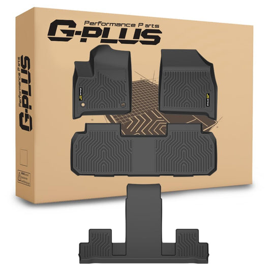 G-PLUS Floor Mats Fit for Chevy Traverse 2018-2024 7 Seats (2nd Row Bucket Seat) TPE All Weather Custom Fit Heavy Duty Floor Liners,1st & 2nd & 3rd Row Car Mats Black