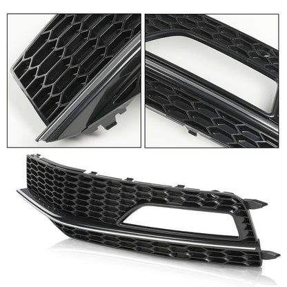 G-PLUS Fog Light Lamp Chrome Cover Bezel Pair Compatible with Audi A4 S-line S4 2013-2015/ Only fit for S-line Bumpers/Not fit Standard Bumpers 8K0807681L, 8K0807681N, 8K0807682L, 8K0807682N Black