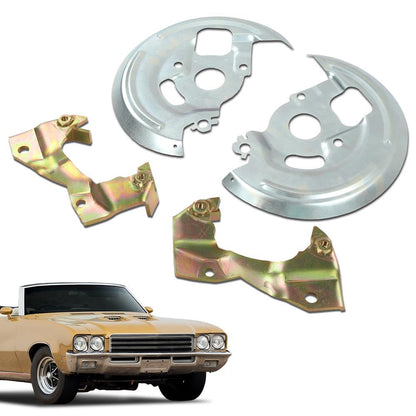 G-PLUS GM Disc Brake Caliper Brackets & Backing Plates Dust Shields Compatible with Buick Skylark/Chevy Chevelle Malibu/Pontiac Tempest/Oldsmobile 1964-1972