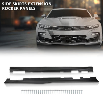 G-PLUS Side Skirts Extension Rocker Panels Compatible with Chevy Camaro RS & SS 2016-2022,Not Fit Real ZL1 Models