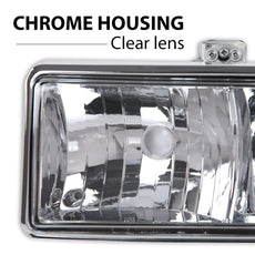 G-PLUS Headlights Assembly for Chevy S10 Blazer 1998-2004 Chrome Housing Product Features