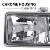 G-PLUS Headlights Assembly,Fit Chevy S10 Blazer 1998 1999 2000 2001 2002 2003 2004 Bumper Headlamps,Clear Lens Chrome Housing Clear Reflector 16526217 16526218 15098267 15098268,faros delanteros