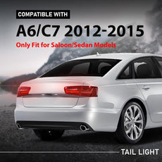 G-PLUS LED Tail Lights 2PCS for Audi A6 C7 2012-2015 Rear Brake Lamp Front View