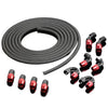 G-PLUS Stainless Steel Oil/Fuel Hose & Fitting Hose End Adaptor Kit,Transmission Gas Oil Fuel Line Fittings Kit 5 Meter Universal Replacement (8AN, Black)