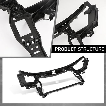 G-PLUS Radiator Support Panel Black, Compatible with Audi A8 2010-2018, 4H0805594E
