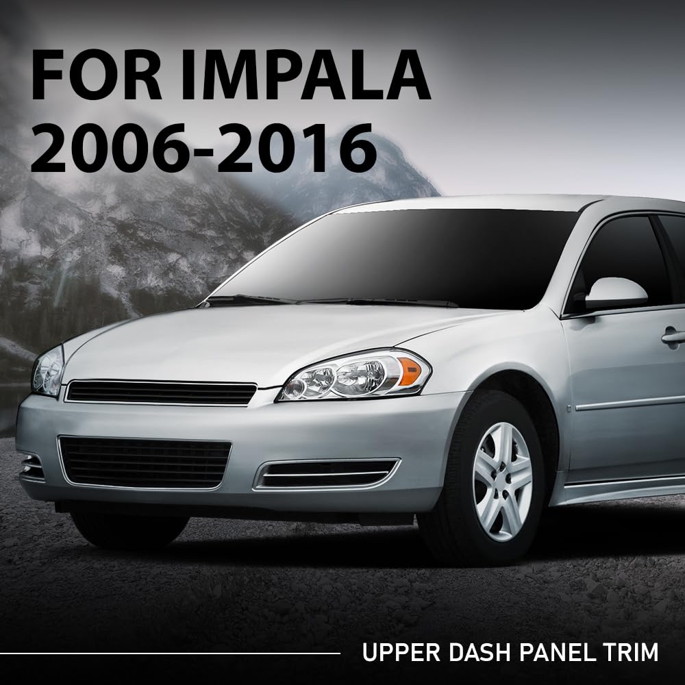 G-PLUS Upper Dash Panel Trim w/Sensor Hole Compatible with Chevy Impala 2006-2016 Defrost Vent Panel Bezel 10388101, 25808816 Black