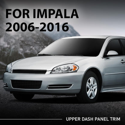 G-PLUS Upper Dash Panel Trim w/Sensor Hole Compatible with Chevy Impala 2006-2016 Defrost Vent Panel Bezel 10388101, 25808816 Black