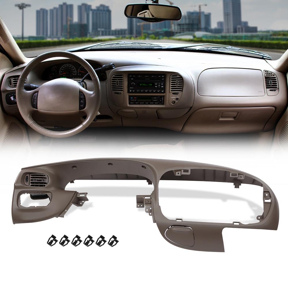 G-PLUS Dash Pad Bezel Compatible with Ford F150/ Expedition 1997 1998 1999 2000 2001 2002 2003 Dash Trim Bezel (Matte Brown)
