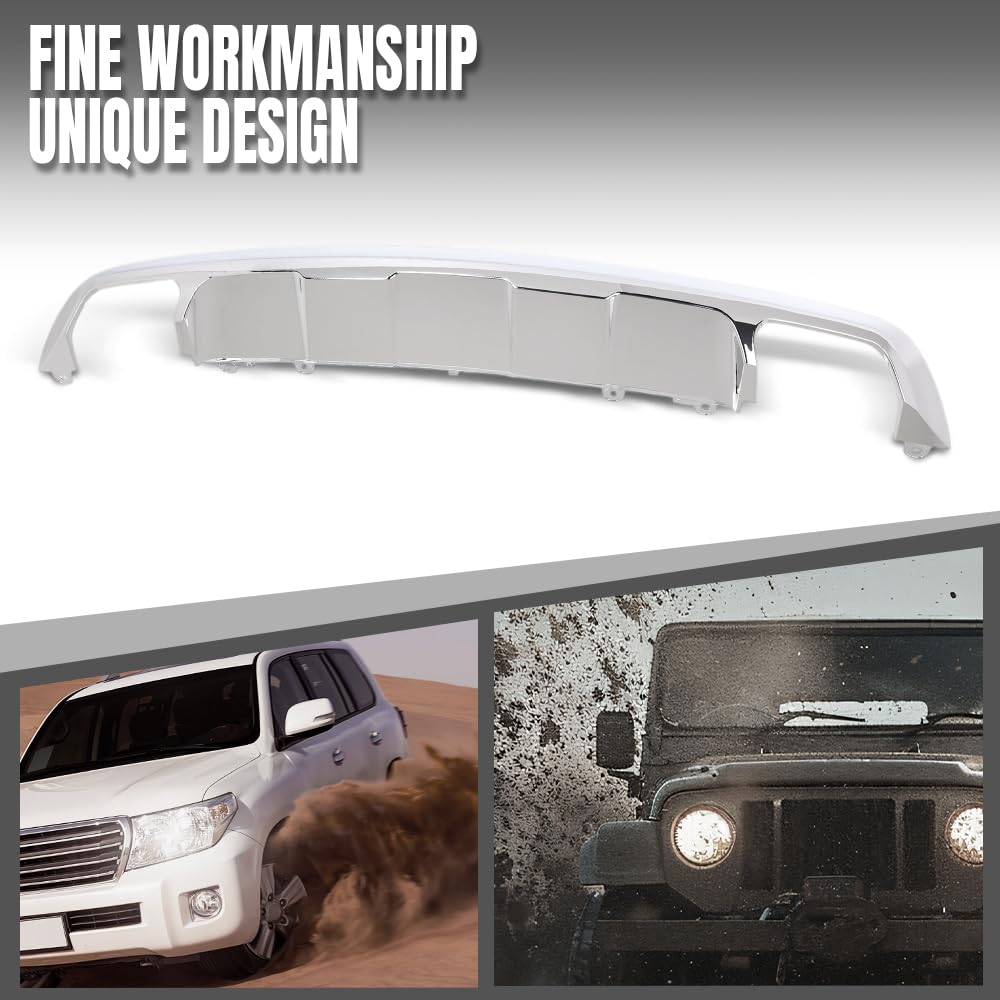 G-PLUS Rear Lower Bumper Skid Plate Cover Compatible with Benz GLK250 GLK350 2013-2014 Not Fit Models with AMG Style Bumpers or Tow Hitch Package 2048857423, 204 885 7423 Silver