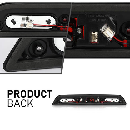G-PLUS LED 3rd Third Brake Light w/Camera Tow Vision High Mount Fit Ford F250 F350 Super Duty 2017-2022 High Mount Stop Lamp, Red & Clear Lens Chrome Housing