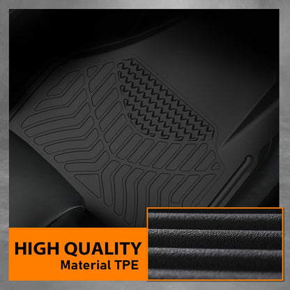 G-PLUS TPE Floor Mats Fit Volvo VNL 670 Models 2004-2018 4 PCS Black