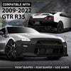 G-PLUS Front Rear Lip Bumper Guard Skid Kit Compatible with Nissan GTR R35 2009-2022, FEA0M-6AVMA, FBM226AV0H, Black