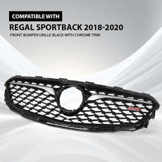 G-PLUS Front Bumper Grille Chrome Trim Compatible with Buick Regal Sportback 2018-2020 Black Additional Angle