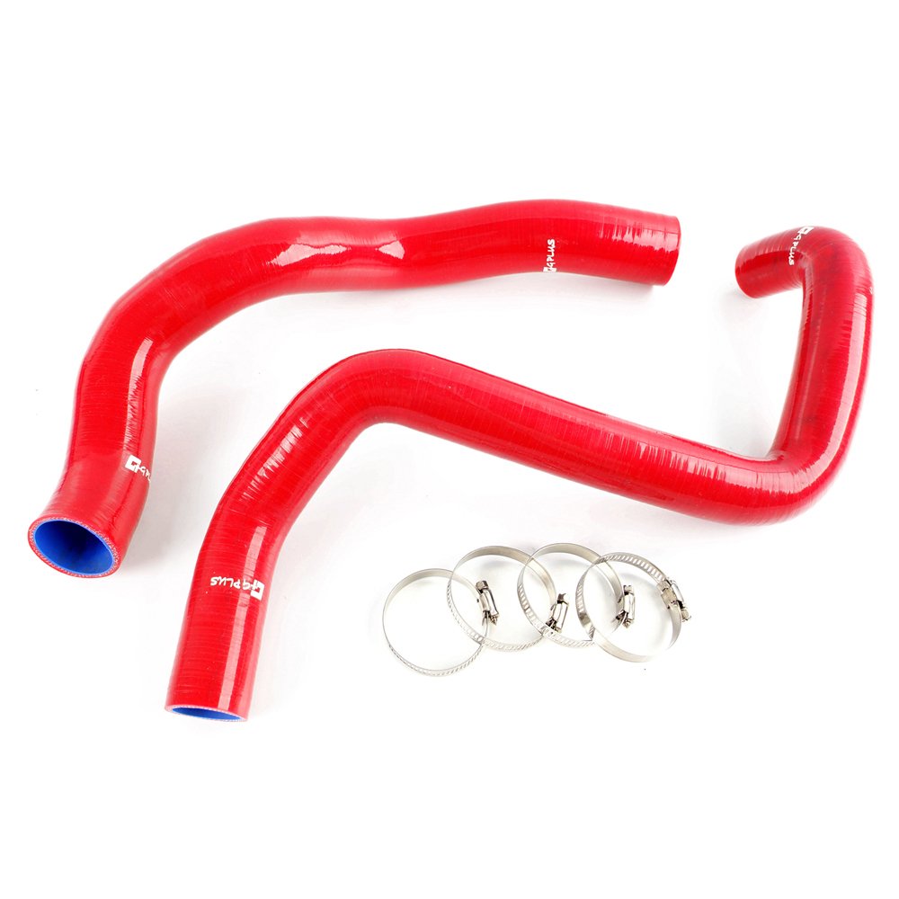 G-PLUS Silicone Radiator Hose Piping Kit Clamps Compatible With Ford Mustang 3.8L 2001-2004,Red