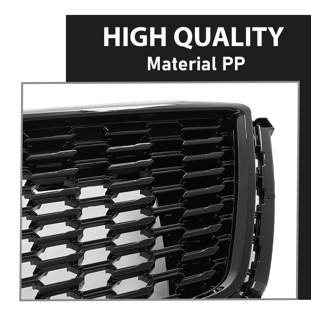 G-PLUS Front Bumper Upper Grille Compatible with Cadillac XT5 2017-2021 Gloss Black