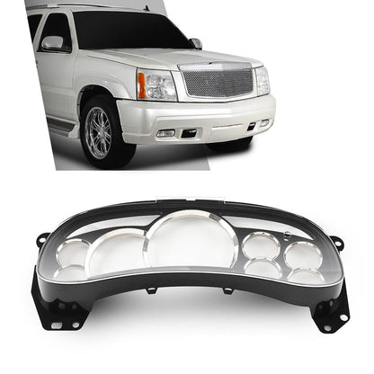 G-PLUS Gauge Cluster Lens Cover Chrome Rings Compatible with Chevy Silverado Avalanche Tahoe GMC Sierra Yukon Suburban 2003-2006