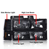 G-PLUS Headlights Assembly, Fit GMC C1500 K1500 Yukon 1994-1999 Bumper Headlamps, Smoky Lens Black Housing Amber Reflector
