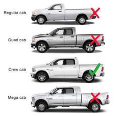 G-PLUS Rocker Panel Guard Trim for Dodge Ram Crew Cab 2009-2018 Front View