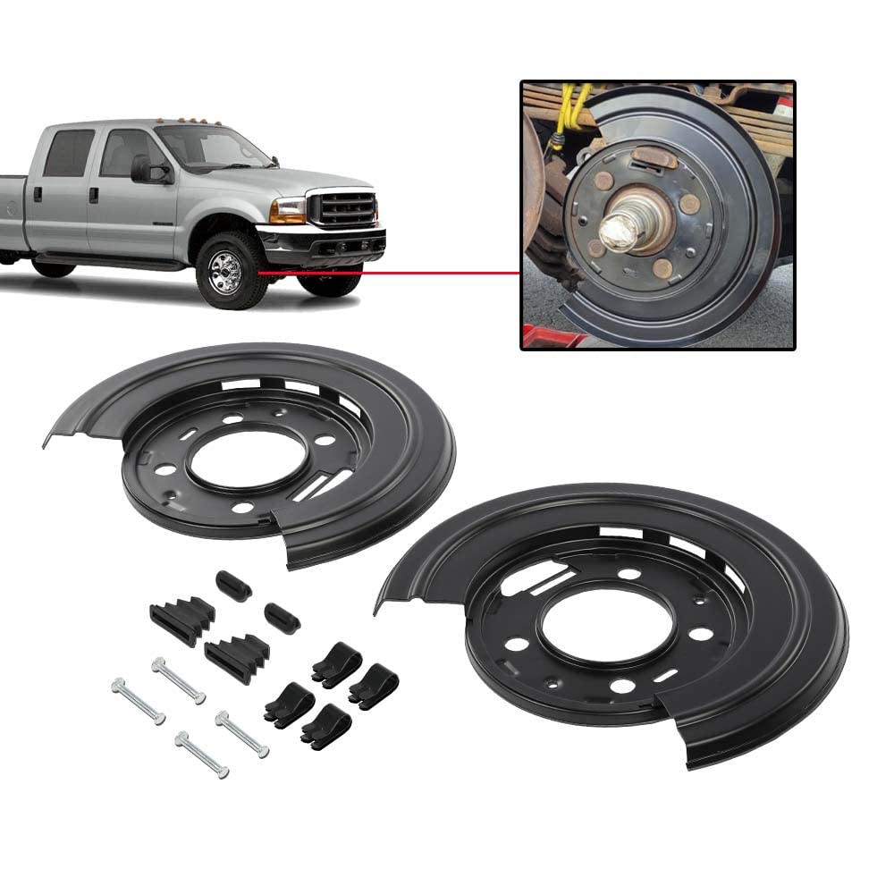 G-PLUS New Rear Brake Dust Shield Backing Plates Pair Compatible with 2000-2005 Ford Excursion/2000-2010 Ford F250 Super Duty TN02044