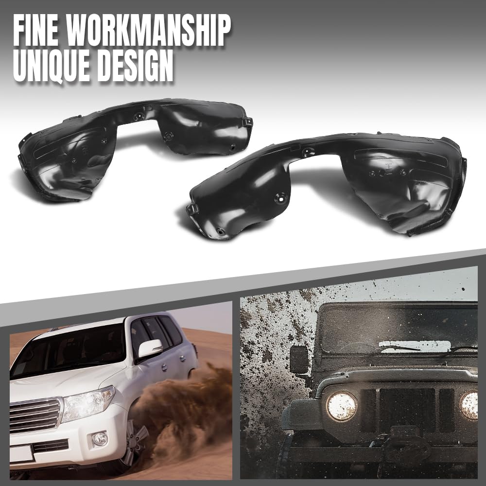 G-PLUS Front Fender Liner Set Left Right Side Compatible with Honda HR-V 1.8L 2019-2022 74100T7WA20, 74150T7WA20 Black