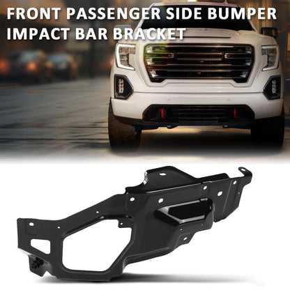 G-PLUS Front Passenger Side Bumper Impact Bar Bracket Compatible with GMC Sierra 1500 (submodel: AT4, Base, Denali, Elevation, SLE, SLT) 2019-2022 Black 84539975